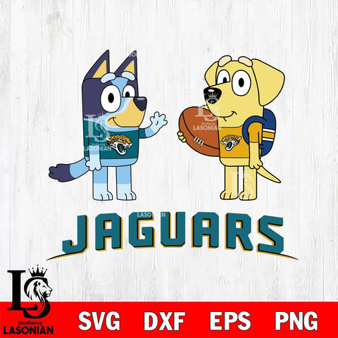 Jacksonville Jaguars Bluey Lucky Svg Eps Dxf Png File, Digital Download, Instant Download