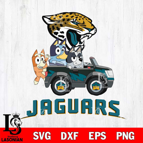 Jacksonville Jaguars Bluey friends car Svg Eps Dxf Png File, Digital Download, Instant Download