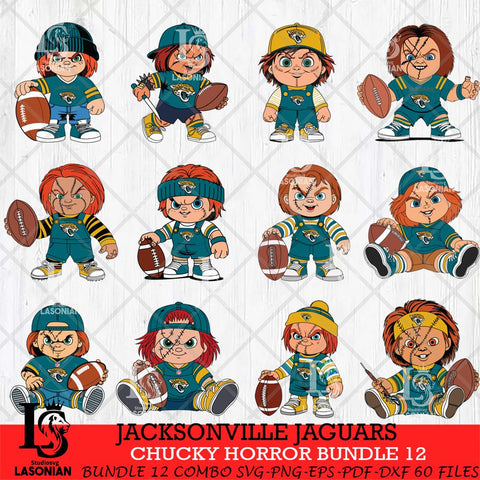 Jacksonville Jaguars Chucky Horror Bundle 12 SVG Svg Eps Dxf Png File, Bundle NFL svg, Digital Download, Instant Download