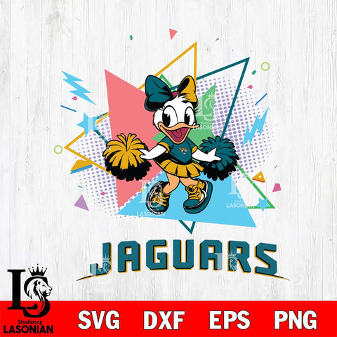 Jacksonville Jaguars Cute Daisy Duck Cheerleader SVG DXF EPS PNG FILE, Disney Father day File Cut,Digital Download,Instant Download,Disney Svg Files