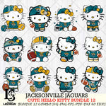 Jacksonville Jaguars Cute Hello Kitty NFL Bundle 12 SVG Svg Eps Dxf Png File, NFL svg, Digital Download, Instant Download