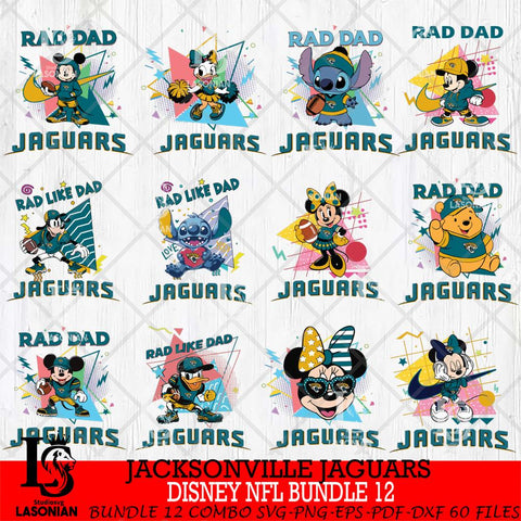 Jacksonville Jaguars Disney Rad Dad NFL Bundle 12 SVG DXF EPS PNG FILE, Father day File Cut,Digital Download,Instant Download,Disney Svg Files