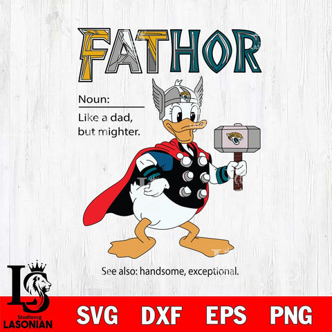 Jacksonville Jaguars Donald Duck Fathor Sport Svg Eps Dxf Png File, NFL File Cut,Digital Download,Instant Download,Disney Svg Files