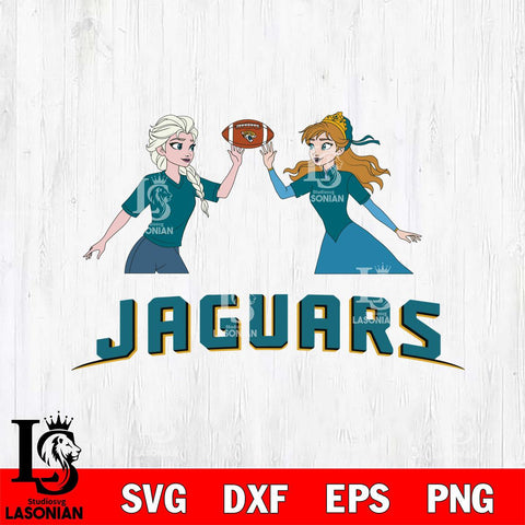 Jacksonville Jaguars Elsa & Anna Football Cricut,Christmas SVG DXF EPS PNG FILE, Digital Download,Instant Download, Silhouette