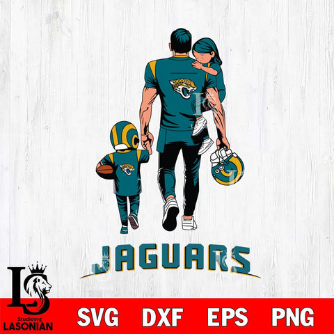 Jacksonville Jaguars Father And Son Football SVG DXF EPS PNG FILE,NFL SVG, Father day Digital Download,Instant Download, Silhouette