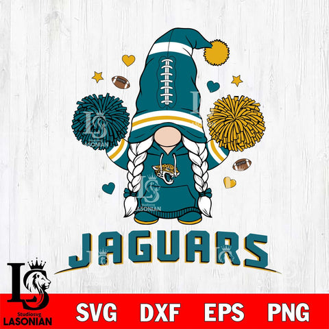 Jacksonville Jaguars Gnome cheerleader File Cut, NFL SVG, Digital Download , CHRISTMAS Criucut , Silhouette