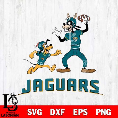 Jacksonville Jaguars Goofy & Pluto Football Cricut,Christmas SVG DXF EPS PNG FILE, Digital Download,Instant Download, Silhouette