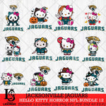 Jacksonville Jaguars Hello Kitty Horror NFL Bundle 12 SVG Eps Dxf Png File, NFL svg, Digital Download, Instant Download