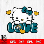 Jacksonville Jaguars Hello Kitty Love Svg Eps Dxf Png File, Digital Download, Instant Download
