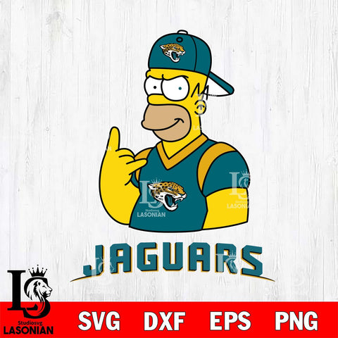 Jacksonville Jaguars Homer Simpson Football Cricut, NFL SVG DXF EPS PNG FILE, Digital Download,Instant Download, Silhouette
