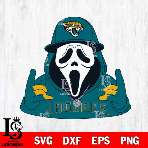 Jacksonville Jaguars Horror Character Ghostface Sport Svg Eps Dxf Png File, Digital Download, Instant Download