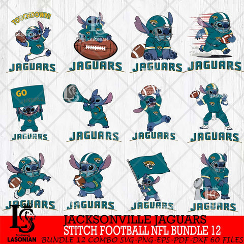 Jacksonville Jaguars Lilo and stitch Football NFL Bundle 12 SVG DXF EPS PNG FILE, NFL File Cut, Digital Download,Instant Download, Silhouette, Cricut