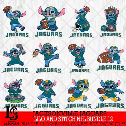 Jacksonville Jaguars Lilo and stitch Sport NFL Bundle 12 SVG DXF EPS PNG FILE,Bundle Stitch File Cut,NFL Digital Download,Instant Download, Silhouette