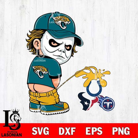 Jacksonville Jaguars Michael Myers Piss On Titans, Colts, Texans Svg Eps Dxf Png File, Digital Download, Instant Download