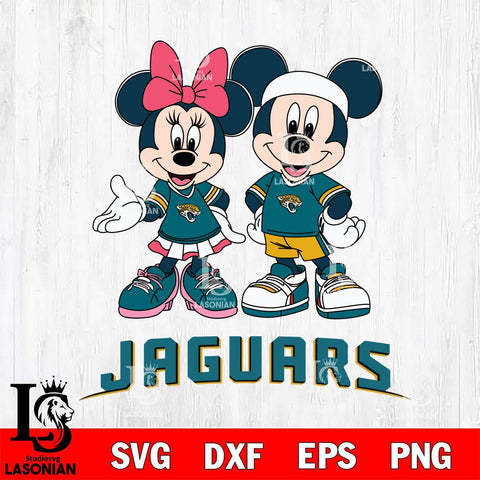 Jacksonville Jaguars Mickey And Minnie Football Svg Eps Dxf Png File, NFL svg , Digital Download , Instant Download, Cricut File