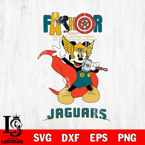 Jacksonville Jaguars Mickey Father Sport Svg Eps Dxf Png File, NFL File Cut,Digital Download,Instant Download,Disney Svg Files