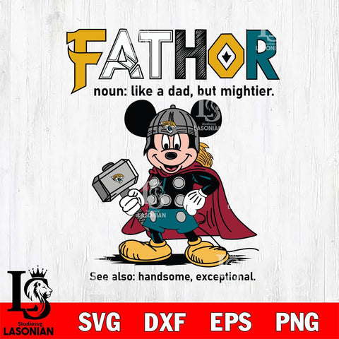Jacksonville Jaguars Mickey Fathor Sport Svg Eps Dxf Png File, NFL File Cut,Digital Download,Instant Download,Disney Svg Files