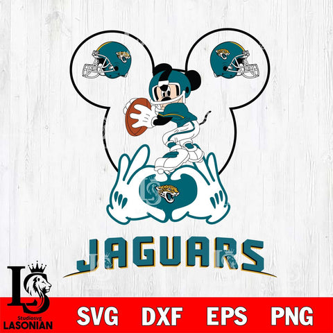 Jacksonville Jaguars Mickey Heart Rugby Svg Eps Dxf Png File, Digital Download ,Instant Download, Cricut File