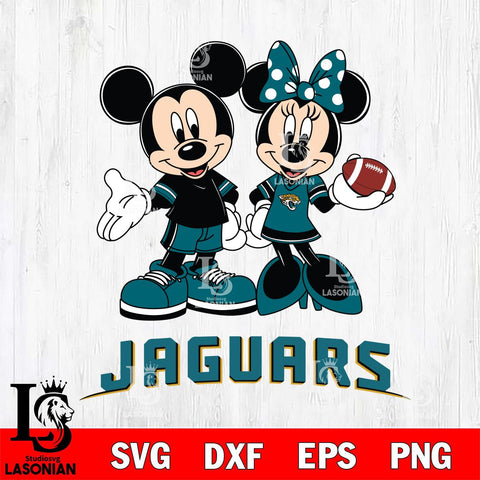 Jacksonville Jaguars Mickey Minnie Football Svg Eps Dxf Png File, NFL svg , Digital Download , Instant Download, Cricut File