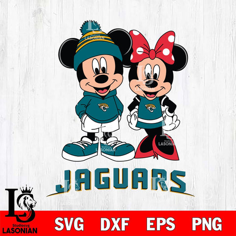 Jacksonville Jaguars Mickey Minnie Mouse Cute Football Svg Eps Dxf Png File, Bundle NFl svg , File Cut , Digital Download , Instant Download, Laser Cut Svg Files