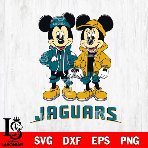 Jacksonville Jaguars Mickey Minnie Mouse Football Svg Eps Dxf Png File, Bundle NFl svg , File Cut , Digital Download , Instant Download, Laser Cut Svg Files