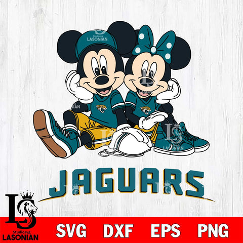 Jacksonville Jaguars Mickey Minnie Mouse Football Sit Svg Eps Dxf Png File, Bundle NFl svg , File Cut , Digital Download , Instant Download, Laser Cut Svg Files