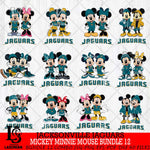 Jacksonville Jaguars Mickey Minnie Mouse NFL Bundle 12 Svg Eps Dxf Png File, Bundle NFl svg , File Cut , Digital Download , Instant Download, Laser Cut Svg Files