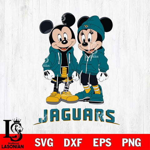 Jacksonville Jaguars Mickey Minnie Mouse Rugby Svg Eps Dxf Png File, Bundle NFl svg , File Cut , Digital Download , Instant Download, Laser Cut Svg Files