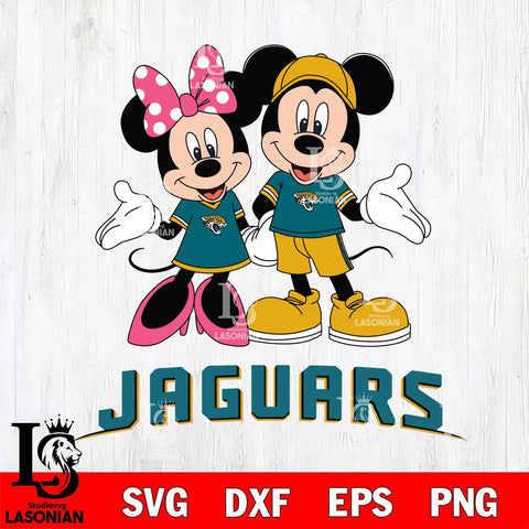 Jacksonville Jaguars Mickey Minnie Mouse Sport Svg Eps Dxf Png File, Bundle NFl svg , File Cut , Digital Download , Instant Download, Laser Cut Svg Files