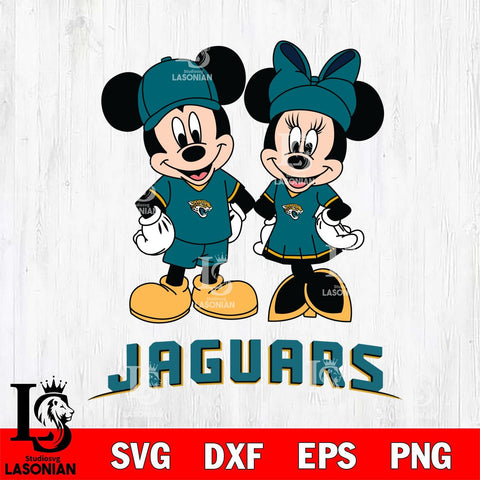 Jacksonville Jaguars Mickey Minnie Rugby Svg Eps Dxf Png File, Bundle NFl svg , File Cut , Digital Download , Instant Download, Laser Cut Svg Files