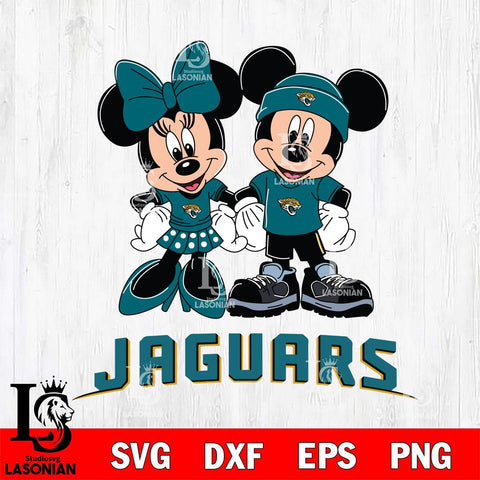 Jacksonville Jaguars Mickey Minnie Rugby ball Svg Eps Dxf Png File, Bundle NFl svg , File Cut , Digital Download , Instant Download, Laser Cut Svg Files