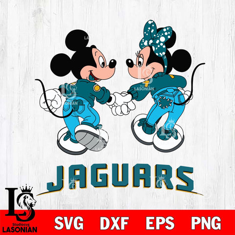 Jacksonville Jaguars Mickey Minnie Valentine Rugby Svg Eps Dxf Png File, Digital Download ,Instant Download, Cricut File