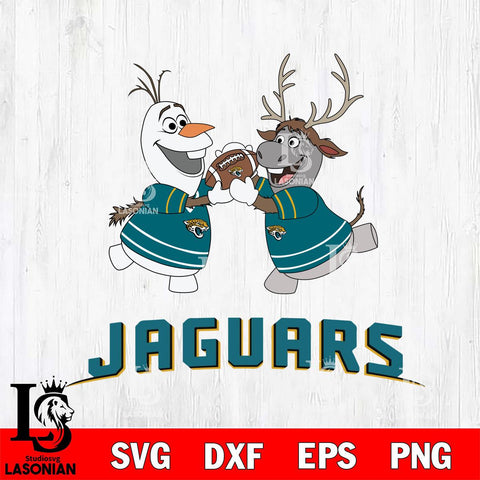 Jacksonville Jaguars Olaf & Sven Football Cricut,Christmas SVG DXF EPS PNG FILE, Digital Download,Instant Download, Silhouette