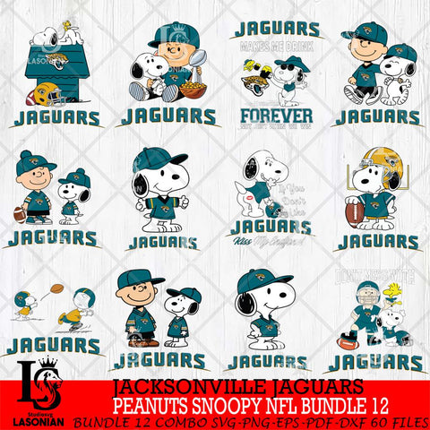 Jacksonville Jaguars Peanuts Snoopy Player NFL Bundle 12 SVG DXF EPS PNG FILE,Snoopy File Cut, bundle nfl Digital Download,Instant Download, Silhouette