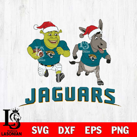 Jacksonville Jaguars Shrek and Donkey Football Cricut,Christmas SVG DXF EPS PNG FILE, Digital Download,Instant Download, Silhouette