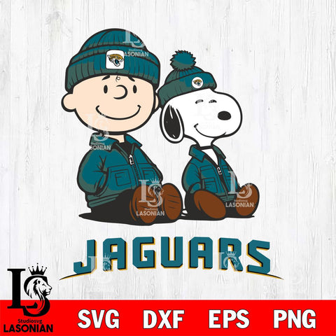 Jacksonville Jaguars Snoopy and Charlie Sport Svg Eps Dxf Png File, Cut file Digital Download ,Instant Download, Cricut File