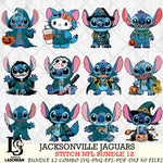 Jacksonville Jaguars Stitch Horror Bundle 12 SVG Eps Dxf Png File, Bundle NFL svg, Digital Download, Instant Download