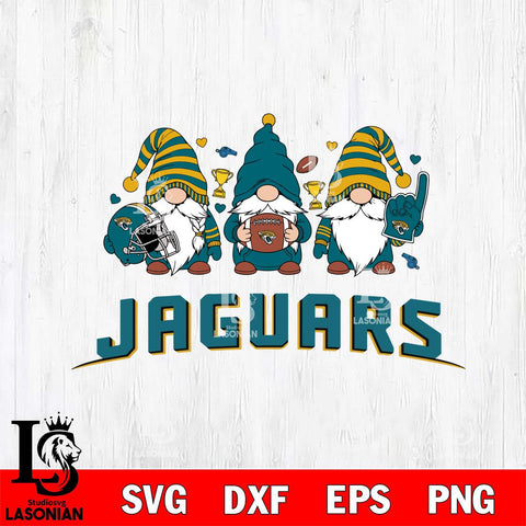 Jacksonville Jaguars Three Gnome File Cut, NFL SVG, Digital Download , CHRISTMAS Criucut , Silhouette