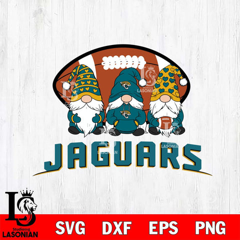 Jacksonville Jaguars Three Gnome Football File Cut, NFL SVG, Digital Download , CHRISTMAS Criucut , Silhouette