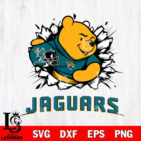 Jacksonville Jaguars Winnie The Pooh NFL Cricut, NFL SVG DXF EPS PNG FILE, Digital Download,Instant Download, Silhouette