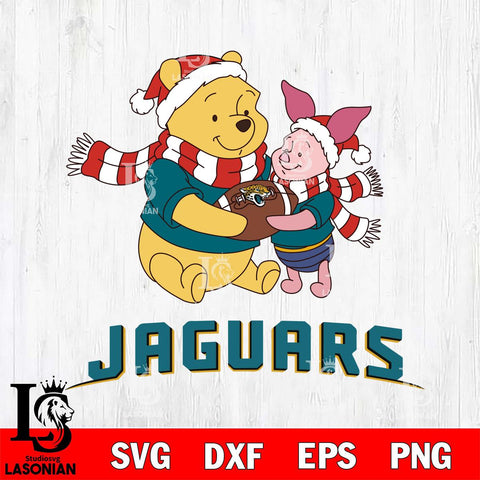 Jacksonville Jaguars Winnie the Pooh & Piglet Football Cricut,Christmas SVG DXF EPS PNG FILE, Digital Download,Instant Download, Silhouette
