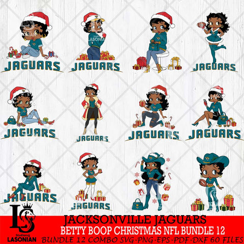 Jacksonville Jaguars  Betty Boop Christmas NFL Bundle File Cut, NFL SVG DXF EPS PNG PDF File, Digital Download , Criucut , Silhouette