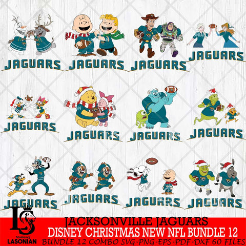 Jacksonville Jaguars  Disney Christmas New NFL Bundle 12 Cricut,Christmas SVG DXF EPS PNG FILE, NFL Digital Download,Instant Download, Silhouette
