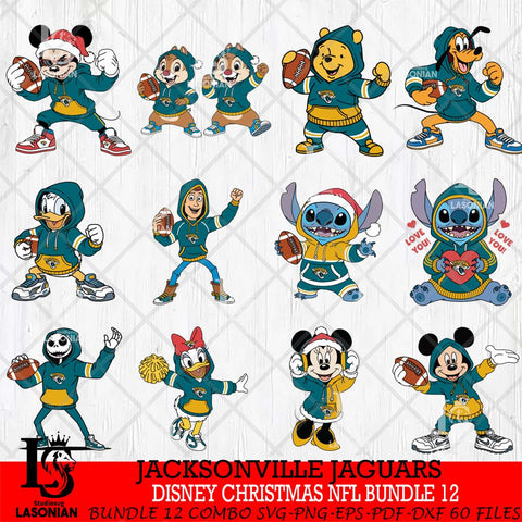 Jacksonville Jaguars  Disney christmas NFL Bundle File Cut,Bundle NFL SVG DXF EPS PNG FILE, Digital Download , Criucut , Silhouette