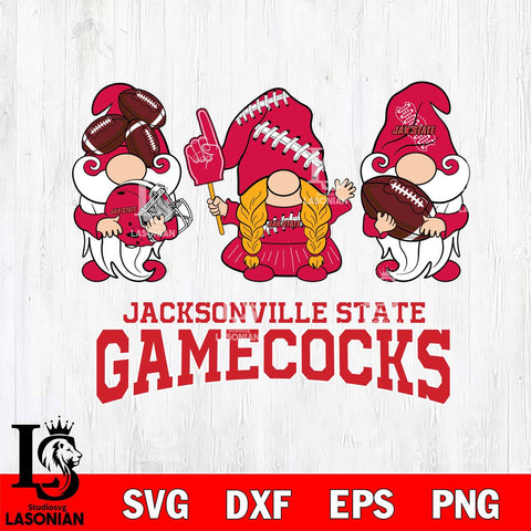 Jacksonville State Gamecocks 3 Gnomes Football Svg Eps Dxf Png File, Digital Download, Instant Download