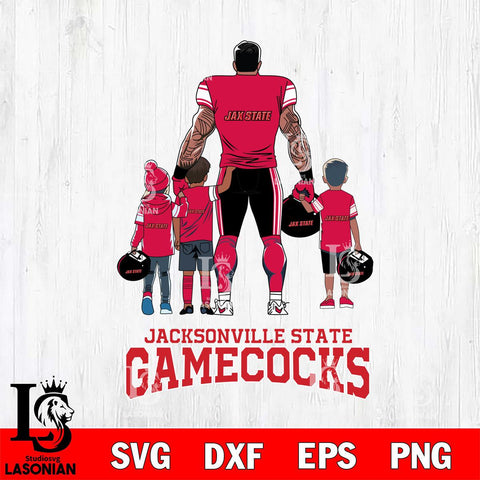 Jacksonville State Gamecocks 4 Father and son Rugby SVG DXF EPS PNG FILE,NCAA SVG, Father day Digital Download,Instant Download, Silhouette