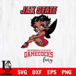 Jacksonville State Gamecocks Beauty Black Fairy Betty Boop, Svg Eps Dxf Png File, Digital Download