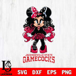 Jacksonville State Gamecocks Beauty Minnie Mouse Svg Eps Dxf Png File, Digital Download, Instant Download