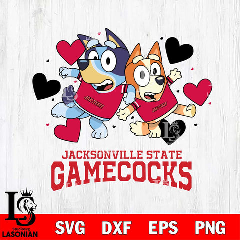 Jacksonville State Gamecocks Bluey & Bingo 10 Svg Eps Dxf Png File, NCAA svg, Digital Download, Instant Download