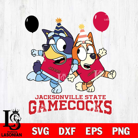 Jacksonville State Gamecocks Bluey & Bingo 2 Svg Eps Dxf Png File, NCAA svg, Digital Download, Instant Download